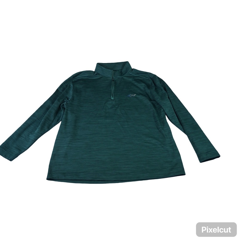 Greg Norman Shirt Mens 2XL Green Play Dry Running Workout Mock Neck Quarter Zip